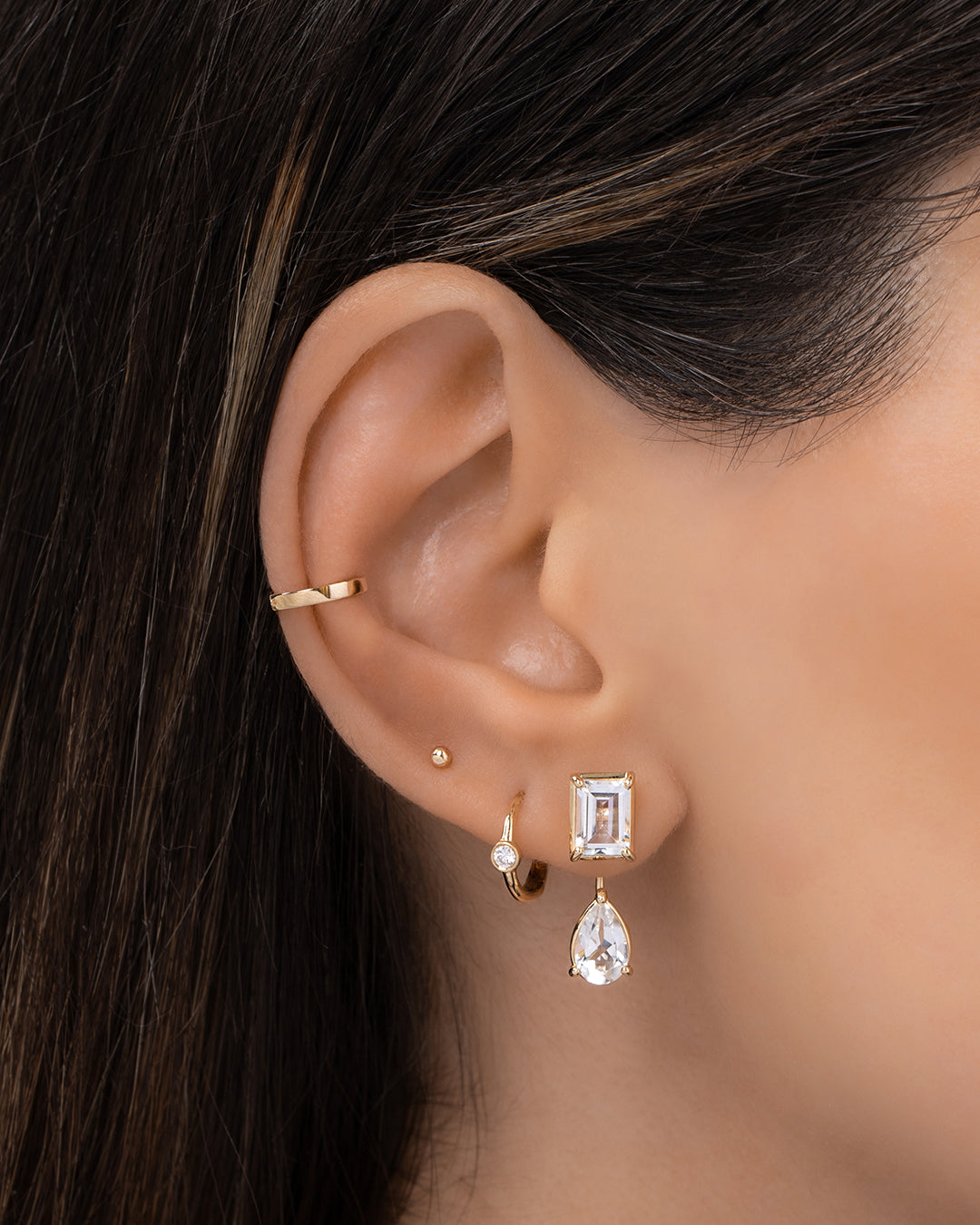 14K Yellow Gold Graduated Heart Series Climber Earrings – JewelryAffairs